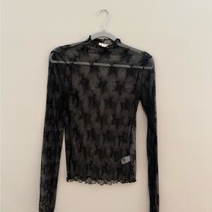 Elegant Black Lace Long Sleeve Top